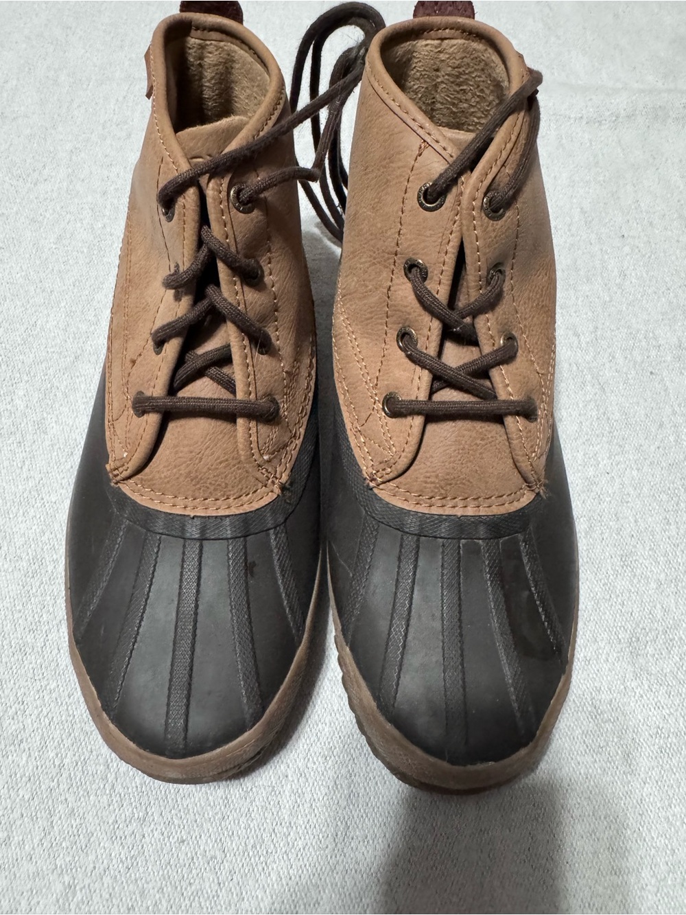 Sperry Two-Tone Brown and Black Duck Boots